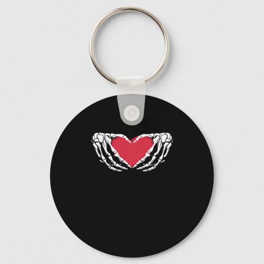 Cool Classic Grappig Skelet Handen Hart - Valentin Sleutelhanger (Voorkant)