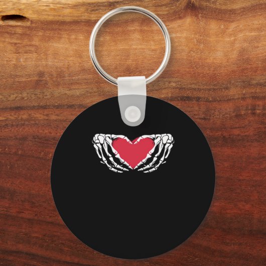 Cool Classic Grappig Skelet Handen Hart - Valentin Sleutelhanger (Voorkant)