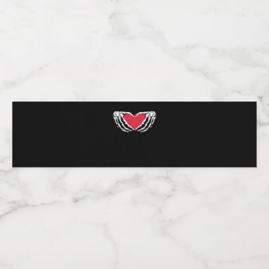 Cool Classic Grappig Skelet Handen Hart - Valentin Waterfles Etiket (Enkel label)