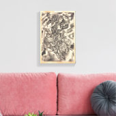 Cool classic japans demon samurai gevecht canvas afdruk (Insitu (Woonkamer))