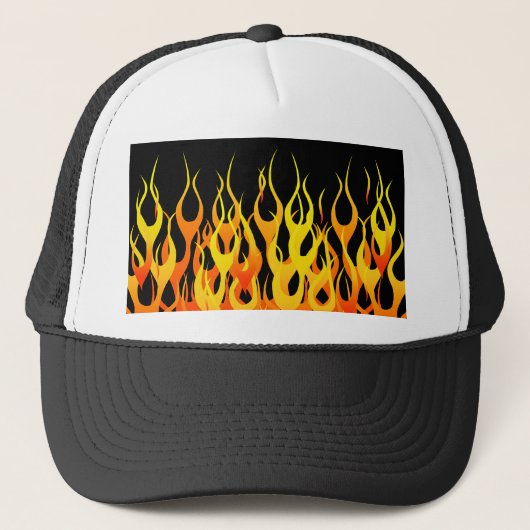 Cool Classic Racing Flames Trucker Pet (Voorkant)