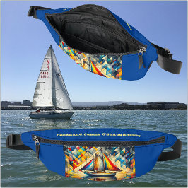 Cool Classic zeilboot, Abstract geometrisch patroo Heuptasje