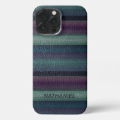 Cool Classy Artistic Leather Look Stripe Pattern iPhone Hoesje (Achterkant)