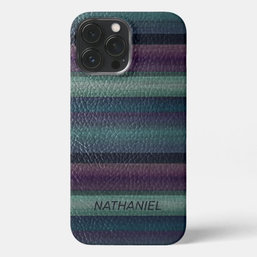 Cool Classy Artistic Leather Look Stripe Pattern iPhone Hoesje (Achterkant)