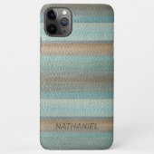 Cool Classy Artistic Leather Look Stripe Pattern iPhone Hoesje (Achterkant)
