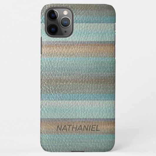 Cool Classy Artistic Leather Look Stripe Pattern iPhone Hoesje (Achterkant)