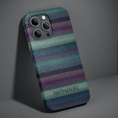 Cool Classy Artistic Leather Look Stripe Pattern iPhone Hoesje