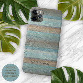 Cool Classy Artistic Leather Look Stripe Pattern iPhone Hoesje