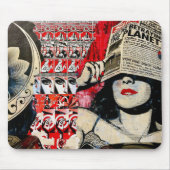 Cool classy  street art Dame met krant Muismat (Voorkant)