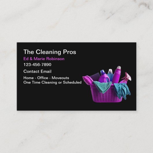 Cool Cleaning Service Visitekaartjes (Voorkant)