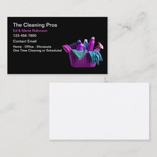 Cool Cleaning Service Visitekaartjes (Voorkant / Achterkant)