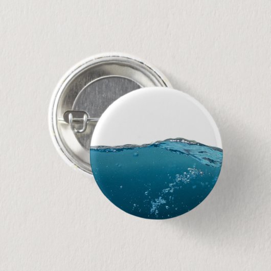 Cool Clear Blue Wave Ronde Button 3,2 Cm (Voorkant /achterkant)