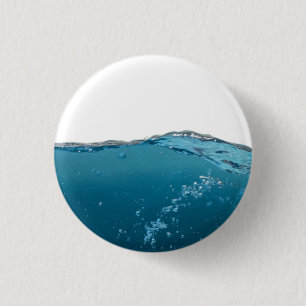 Cool Clear Blue Wave Ronde Button 3,2 Cm