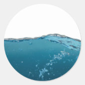 Cool Clear Blue Wave Ronde Sticker (Voorkant)