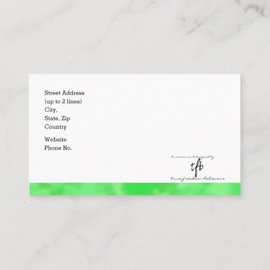 Cool Clover Patch Logo Std. Gepersonaliseerd Visitekaartje (Achterkant)