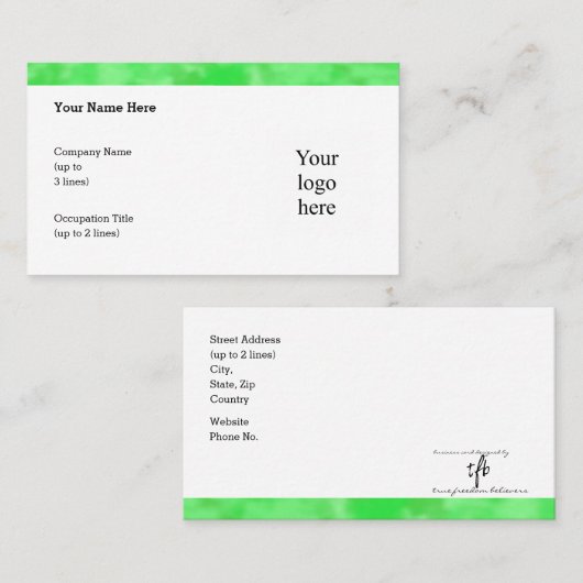 Cool Clover Patch Logo Std. Gepersonaliseerd Visitekaartje (Voorkant / Achterkant)