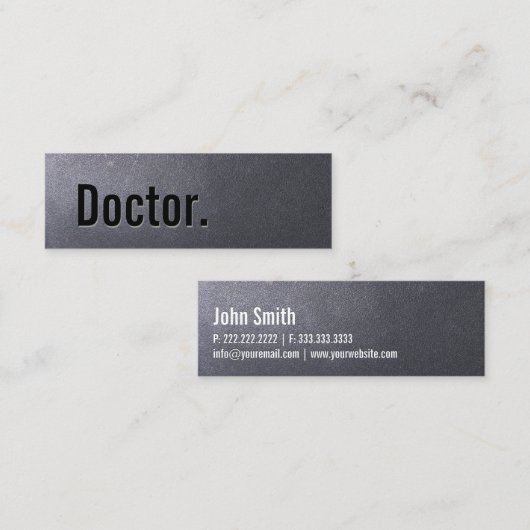 Cool Coal Black Doctor Mini Visitekaartje (Voorkant / Achterkant)