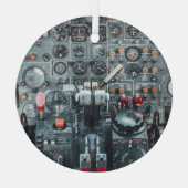 Cool Cockpit Vliegtuig Foto Luchtvaart Vliegtuig Glas Ornament (Achterkant)