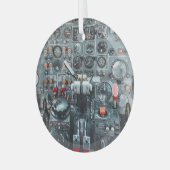 Cool Cockpit Vliegtuig Foto Luchtvaart Vliegtuig Glas Ornament (Voorkant links)