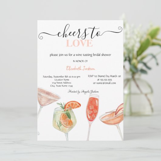 Cool Cocktails Dotted Vrijgezellenfeest Kaart (Staand voorkant)