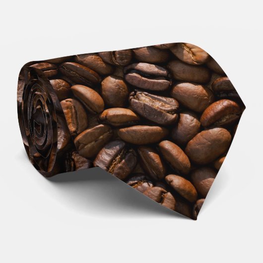 Cool Coffee Beans Patroon Leuk Modern Stropdas (Opgerold)