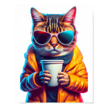 Cool Coffee Cat Modern Stijlvol