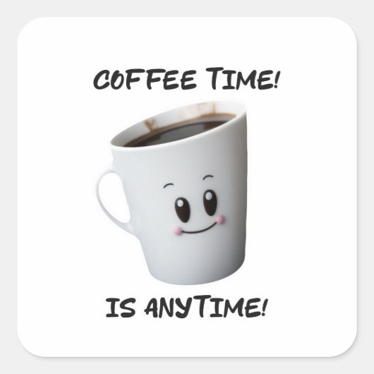 Cool Coffee Cup ontwerp van hoge kwaliteit Vierkante Sticker (Voorkant)