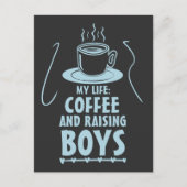 Cool Coffee Lover Moederdag Raising Boys mama Briefkaart (Voorkant)