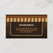 Cool Coffee Shop Bruin en Beige Cafe Store Front Visitekaartje (Achterkant)