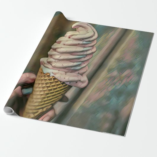 Cool cold freezing ice cream cadeaupapier (Uitgerold)