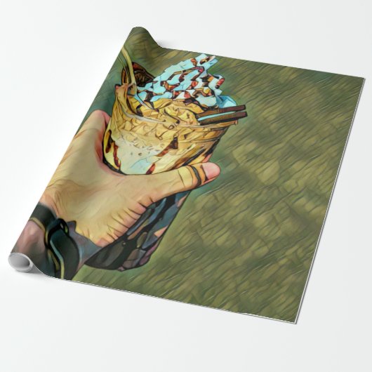 Cool cold freezing ice cream cadeaupapier (Uitgerold)