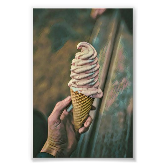 Cool cold freezing ice cream foto afdruk (Voorkant)