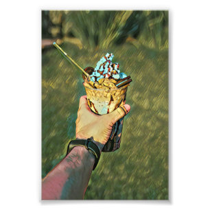 Cool cold freezing ice cream foto afdruk