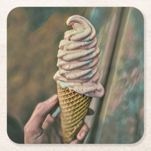 Cool cold freezing ice cream kartonnen onderzetters