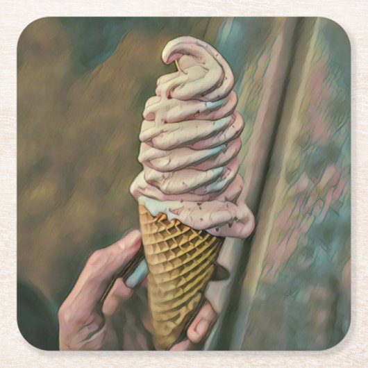 Cool cold freezing ice cream kartonnen onderzetters (Voorkant)