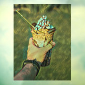 Cool cold freezing ice cream raamsticker (Vel 3)