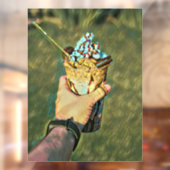 Cool cold freezing ice cream raamsticker (Vel 2)