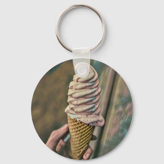 Cool cold freezing ice cream sleutelhanger (Voorkant)