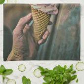 Cool cold freezing ice cream theedoek (Gevouwen)