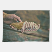 Cool cold freezing ice cream theedoek (Horizontaal)