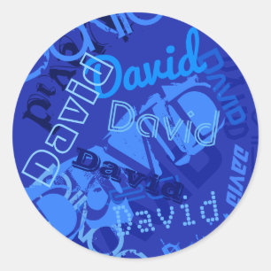 Cool collage met willekeurige naam ronde sticker