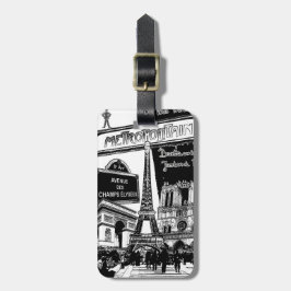 Cool Collage of Photo Illustrations of Paris Bagagelabel