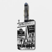 Cool Collage of Photo Illustrations of Paris Bagagelabel (Achterkant verticaal)
