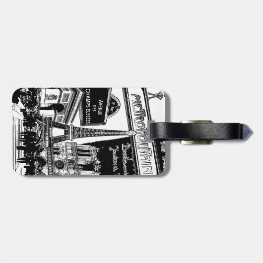 Cool Collage of Photo Illustrations of Paris Bagagelabel (Achterkant horizontaal)