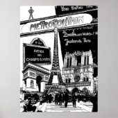 Cool Collage of Photo Illustrations of Paris Poster (Voorkant)