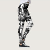 Cool Collage Photo Illustrations Paris Sights Leggings (Rechts)