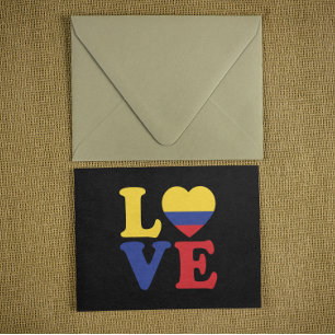 Cool Colombia Flag Love Briefkaart