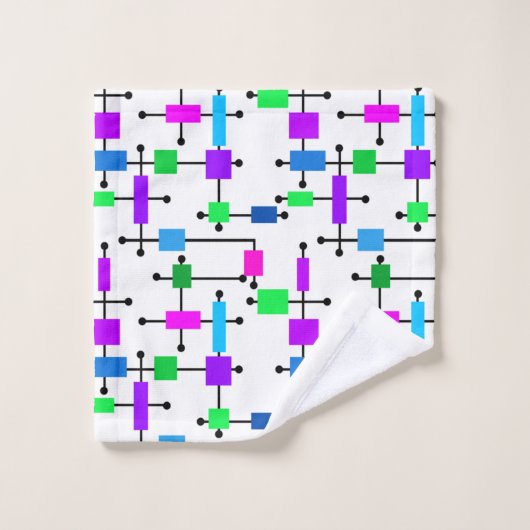 Cool Color Grid Bad Handdoek (Wasdoekje)