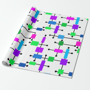Cool Color Grid Cadeaupapier