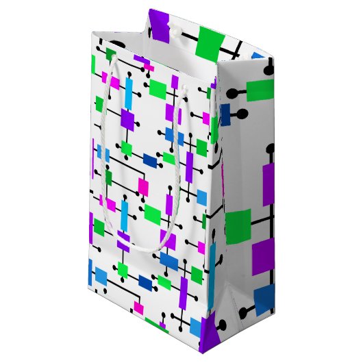 Cool Color Grid Klein Cadeauzakje (Voorkant Gekanteld)